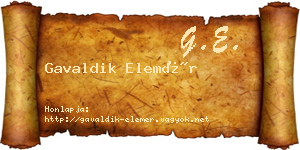 Gavaldik Elemér névjegykártya