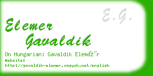 elemer gavaldik business card